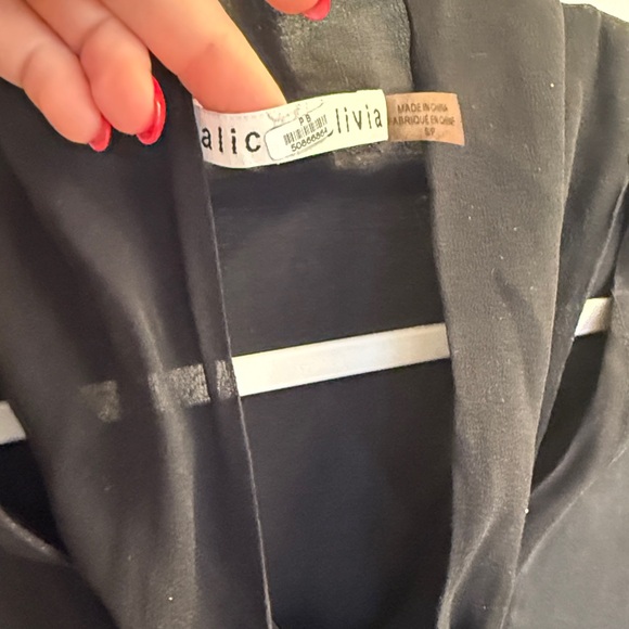 Alice + Olivia Gwenda Paneled Silk Sheer Long Sleeve Tunic Mini Dress Top Tie - Picture 4 of 13